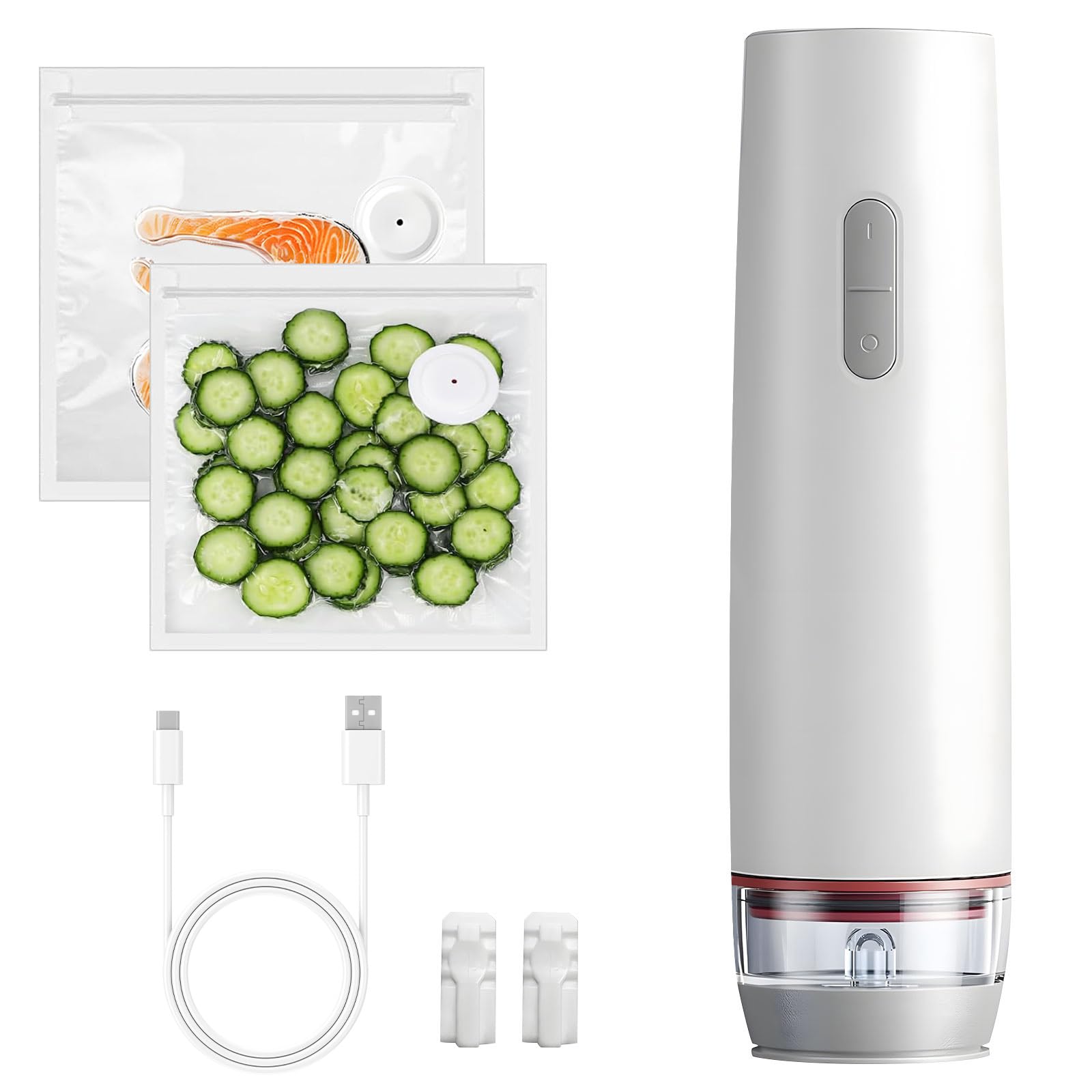 Mastic sous vide portable flexible comprenant 30 sacs recyclables gratuits pour sceller les viandes, les légumes, les collations, réduisant la détérioration et économisant les ressources pour la