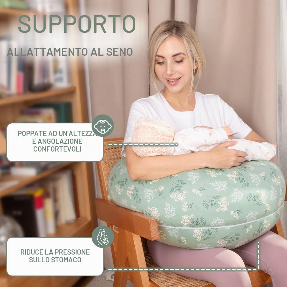 Chilling Home Cuscino per allattamento 2 in 1, XXL, per gravidanza, con cuscino interno