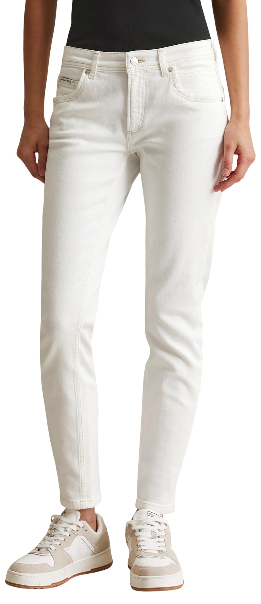 Marc O'Polo Denim Damen Jeanshose mit Stretch-Anteil Slim Fit, Mehrfarbig (White Multi 01), W33/L30