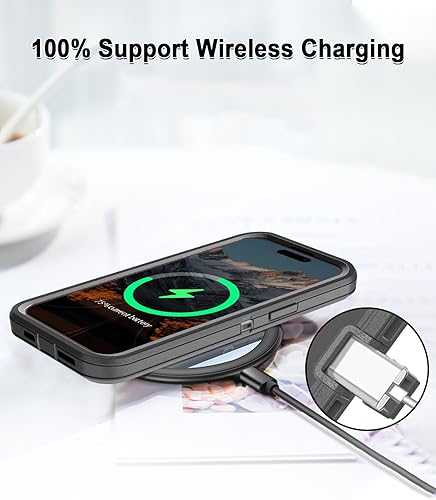 Miniatura 7 de Paprose Funda para iPhone 15 Pro Max, resistente de 3 capas, a prueba de golpes, a prueba de caídas, polvo, duradera, de grado militar, funda de