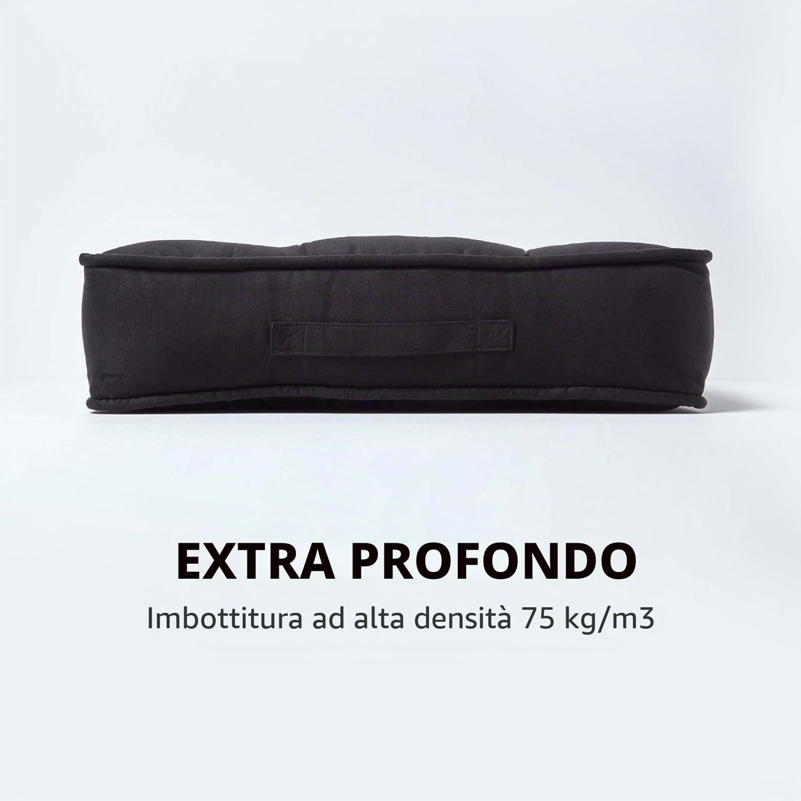 Homescapes Cuscino per poltrona in finto camoscio con imbottitura di sostegno, alzata di 10 cm per una maggior comodità, ideale per gravidanza, post-operatorio o neo-mamme, Nero , 50 x 50 x 10 cm