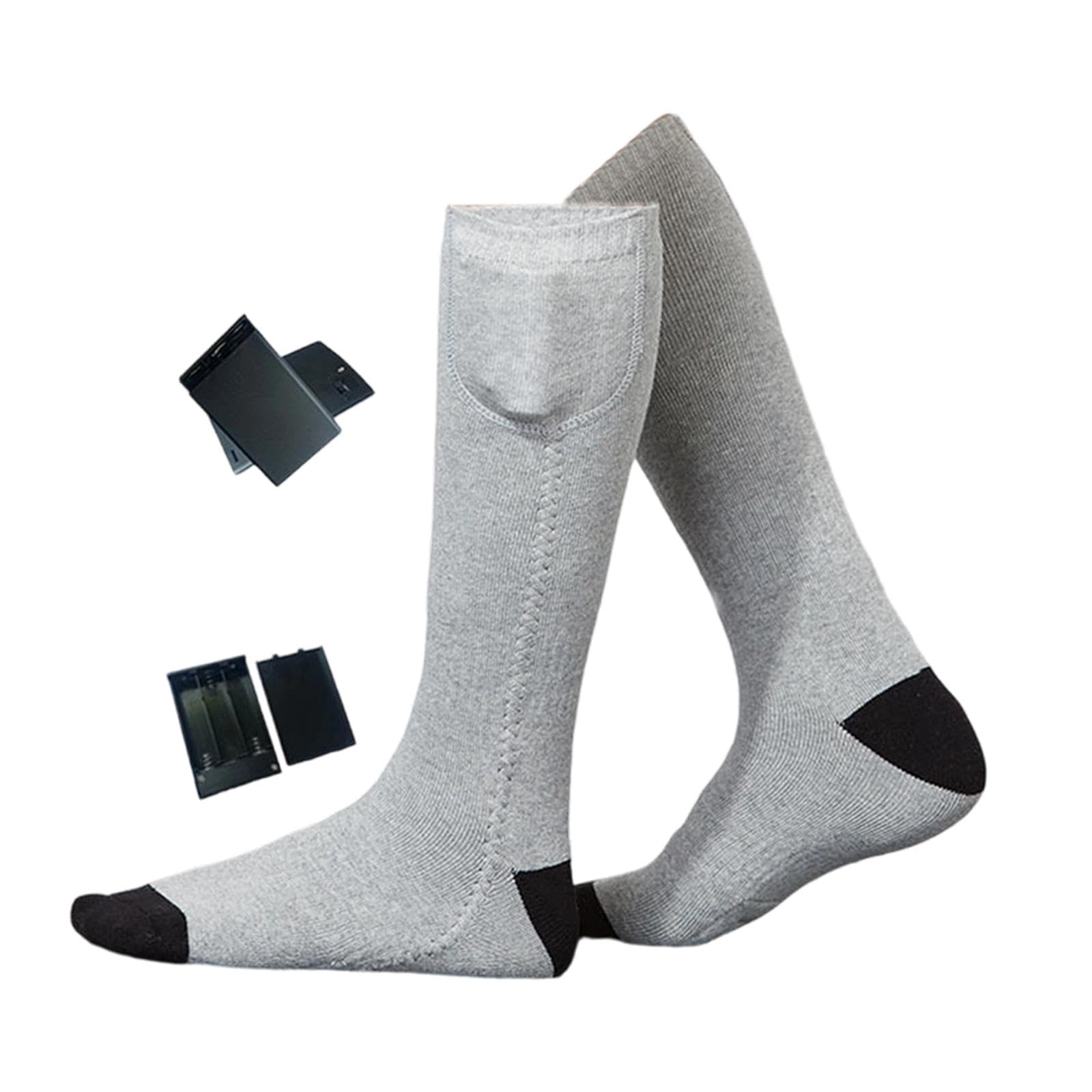 Club Bollywood®Heated Socks Comfortable Cold Weather Foot Warmer for Skiing Fishing Skating Gray with Black|Sporting Goods|Winter Sports|Accessories|Hand & Foot Warmers-image-30
