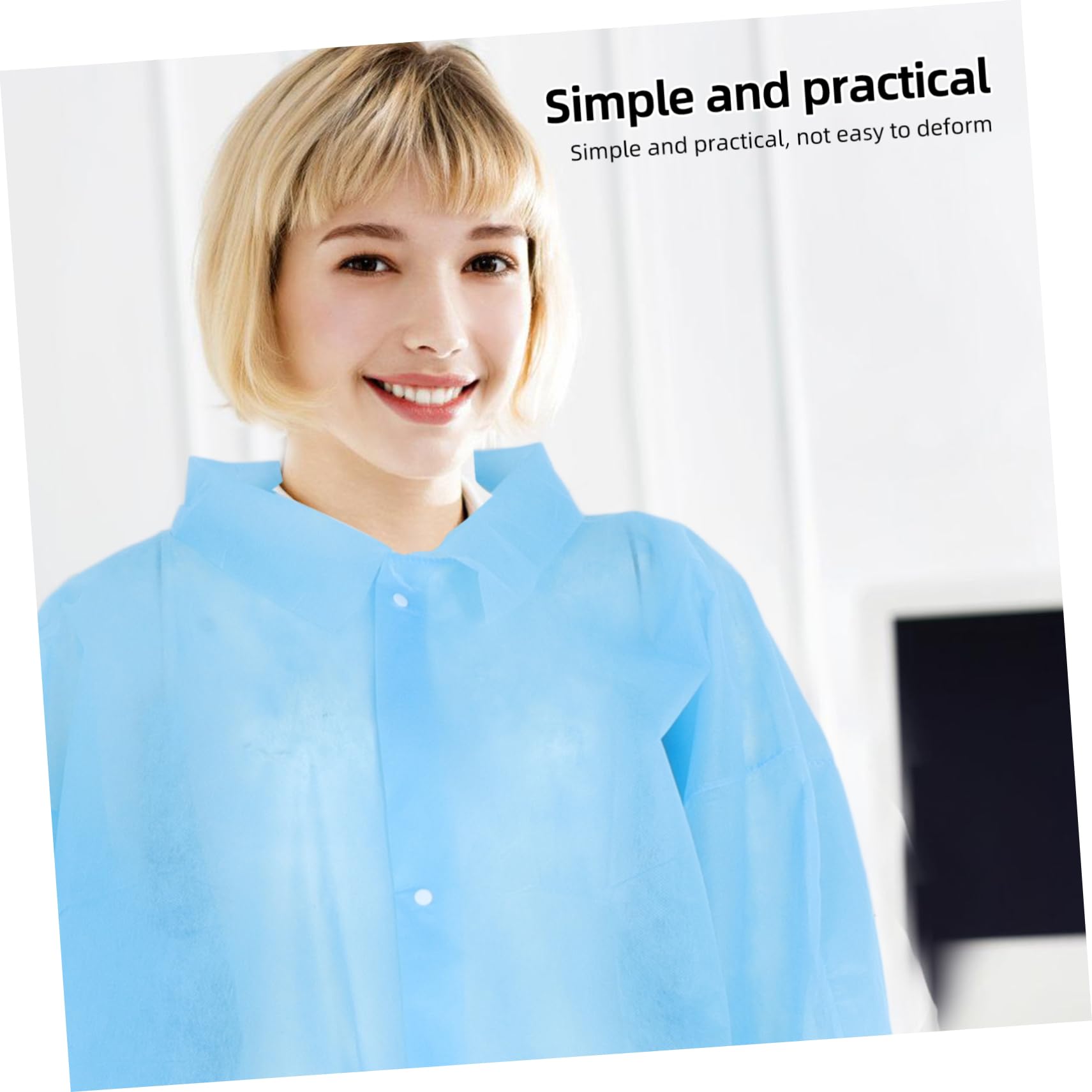 ULTECHNOVO Blouses Jetables Confortables Lot de 10 et Tissu Non Tissé Bleu Adaptées aux Environnements de Travail Professionnels