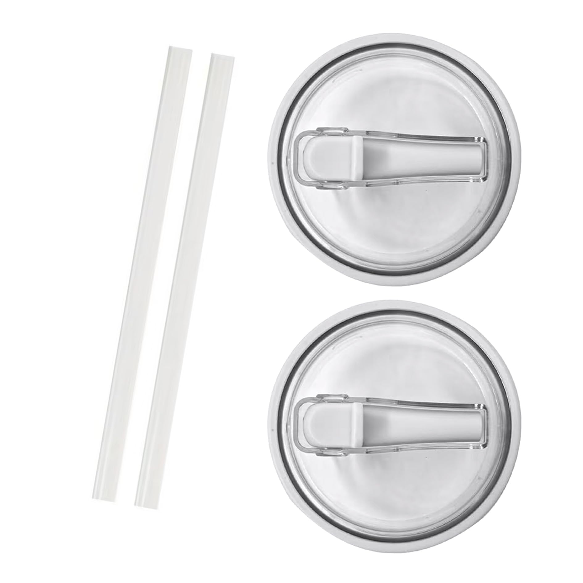 2 PCS 30 Oz Replaceable Tumbler Flip Straw Lid for Stanley - Lid Replacement for Quencher H2.0 30oz (White)