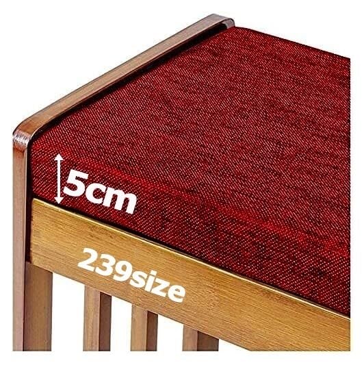 Coussins de chaise ronds en fourrure rouge foncé 30x180 anti-assise dure pour banc