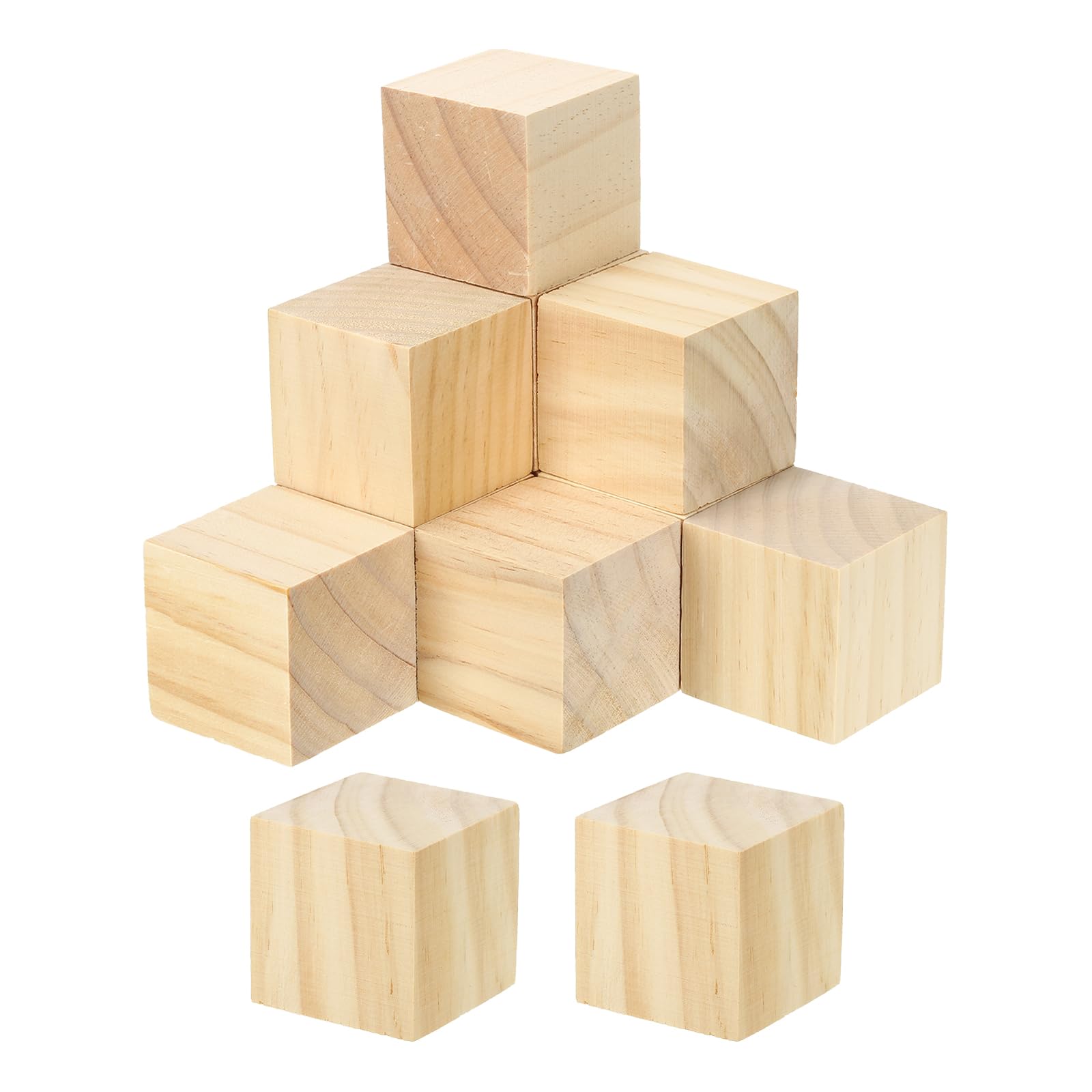Blocs en bois inachevé de 2 pouces en cube naturel lisse lot de 12
