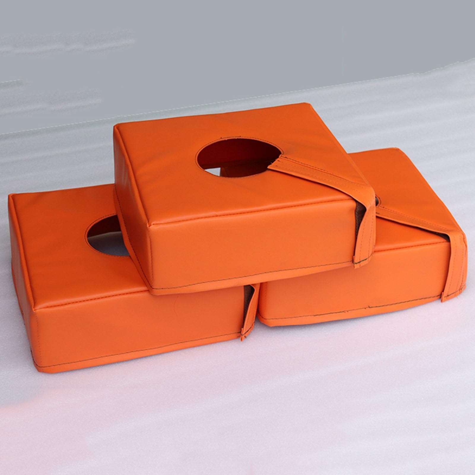 XPLKQXE Cubierta Protectora para La Base De La Canasta De Baloncesto, Base Tubular Cuadrada/Redonda para Farola, Acolchado De Seguridad Suave para La Base(Orange-Square,20x20x15cm)