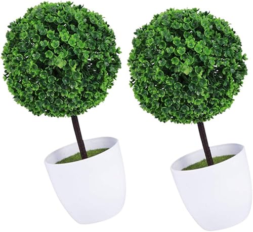 Miniatura 1 de VOSAREA Decoración del hogar, decoración del hogar, bolas de boj artificiales, árboles topiarios pequeños, plantas artificiales en macetas para el