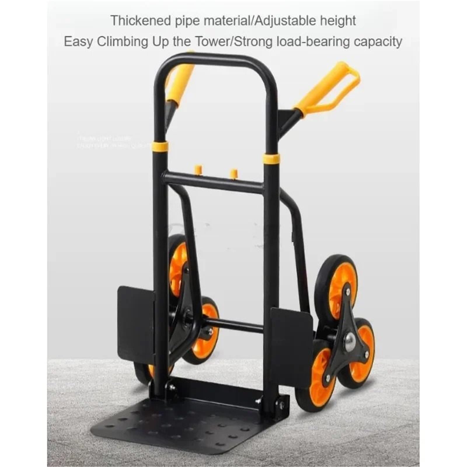Diable et Chariot Robuste pour Monter Les escaliers, capacité 200KG, Chariot Robuste avec poignée télescopique