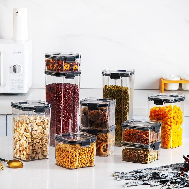 Image of Air Tight Containers For Kitchen Storage Set, Container For Kitchen Storage Set, Kitchen Organizer And Kitchen Accessories Items & Storage (Pack of 12 1700ML)