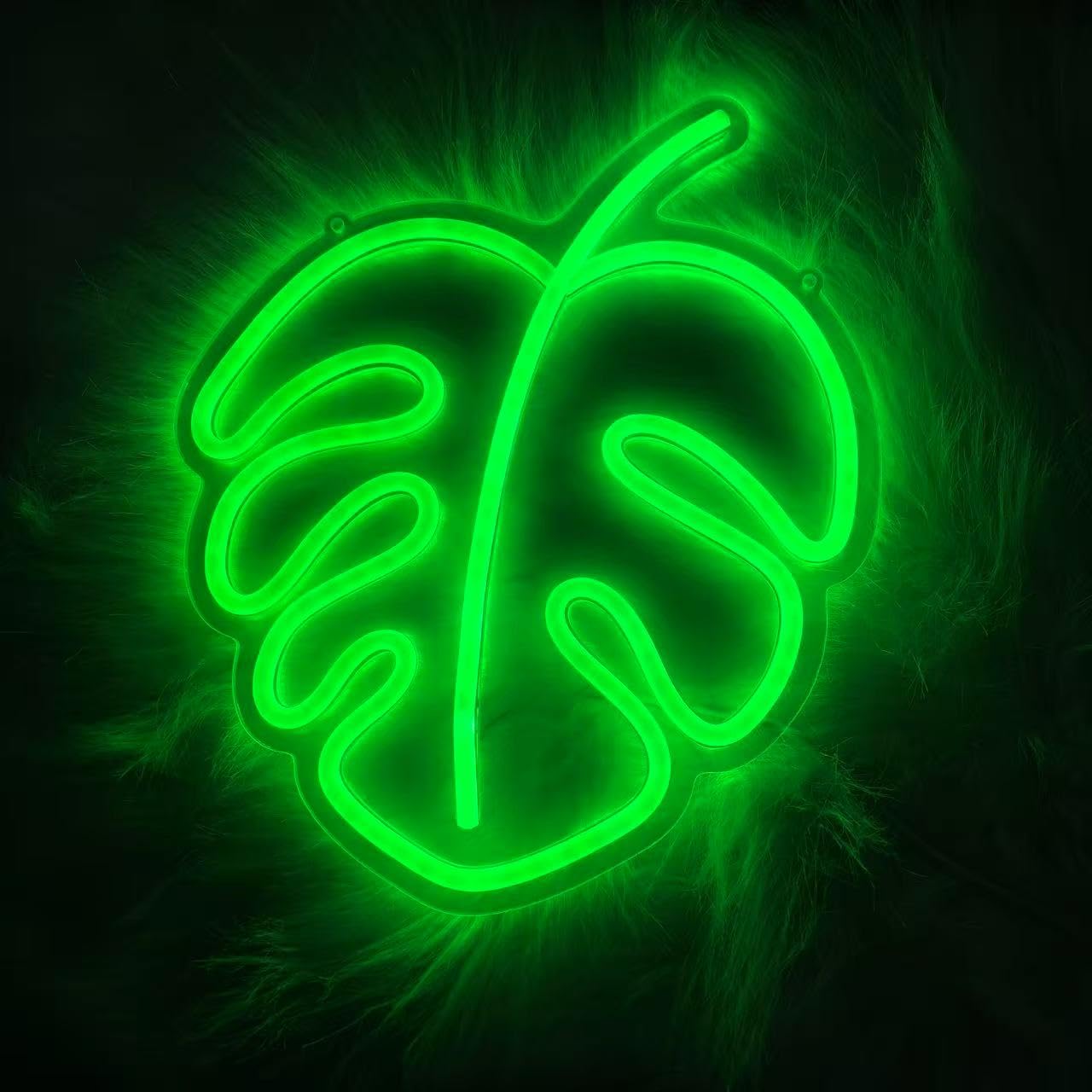 Hello Summer Enseigne néon verte Feuille de Monstera LED Plante Néon Monstera
