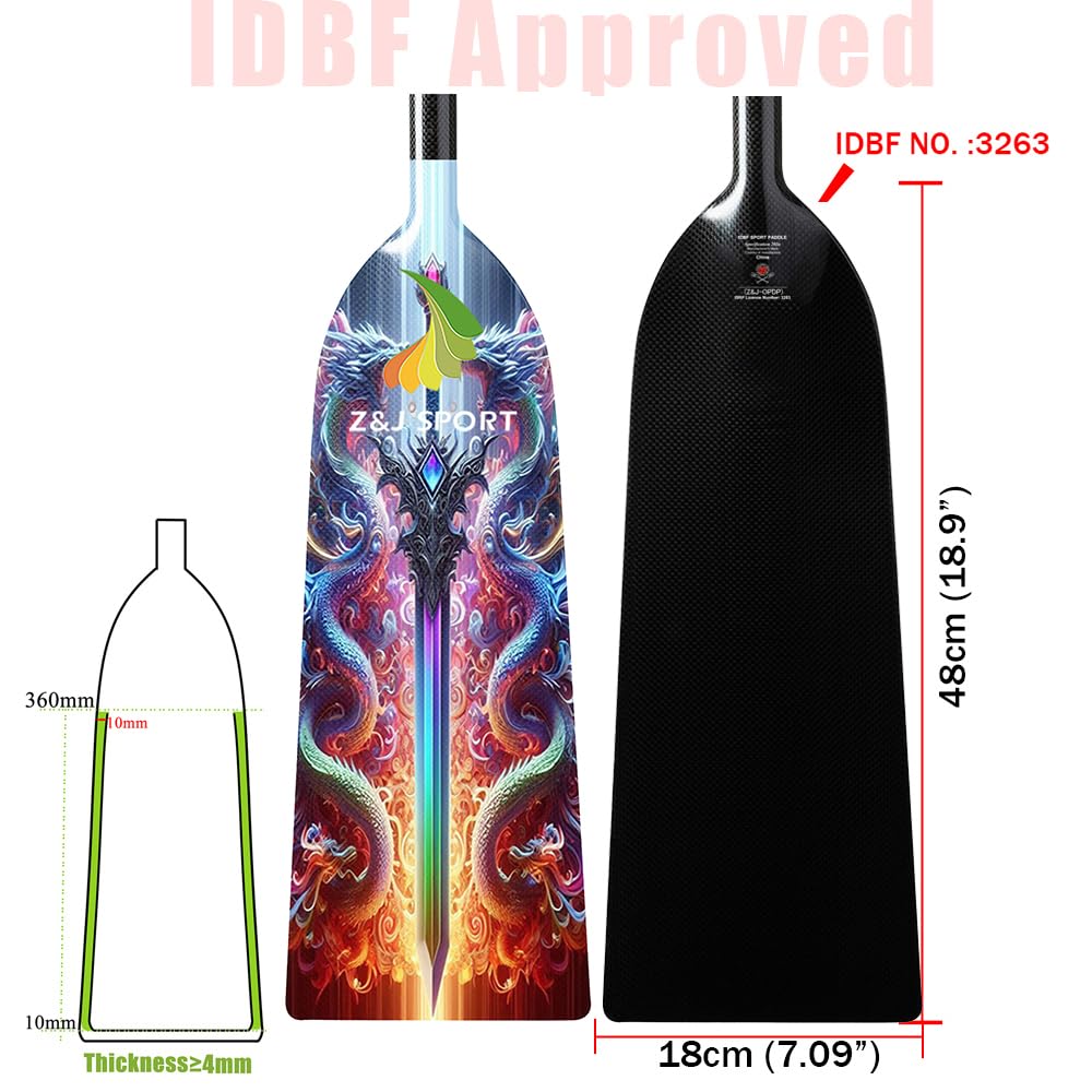 Amazon.com : Z&J SPORT Dragon Boat Paddle Full Carbon Fiber with T