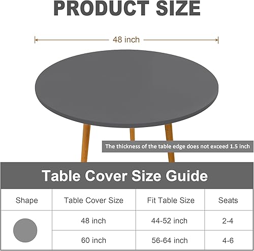 Miniatura 69 de eeivs Mantel cuadrado azul ajustable de elastano elástico con borde elástico, mantel de mesa para el hogar, cocina, comedor, 34 x 34 pulgadas