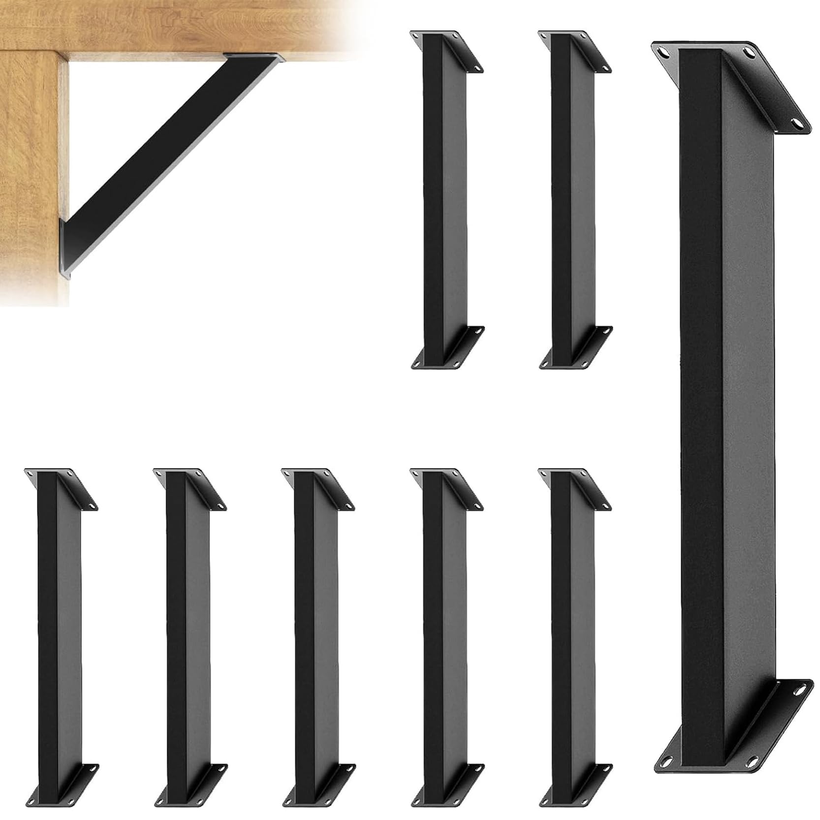 GOUZIBHD 45 Degree Angle Support Bracket, Roof Riser Beam Bracket Pergola Kit, 45 Degree Corner Brace, Wooden Structures Support for Gazebos Tree Houses Cabins Patio(Size:8PCS)