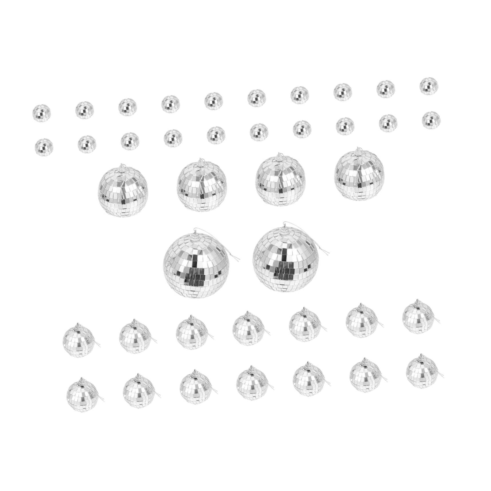 Boules à Facettes Disco Miroir 40 Pièces, Ornement Argenté