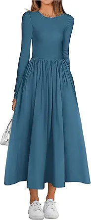 BTFBM Casual Long Sleeve Dresses Spring Dresses 2025 Wedding Guest Dress Midi Dress Flowy Bohemian Long Dress