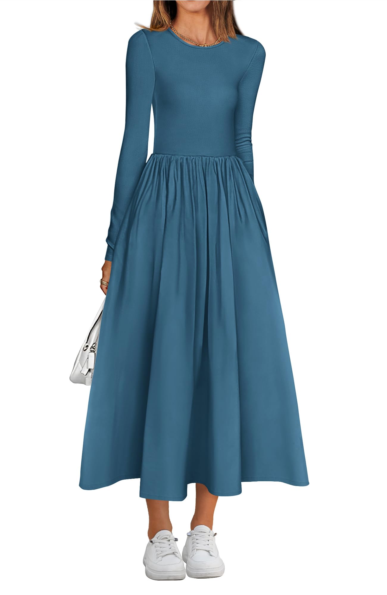 BTFBM Casual Long Sleeve Dresses Spring Dresses 2025 Wedding Guest Dress Midi Dress Flowy Bohemian Long Dress