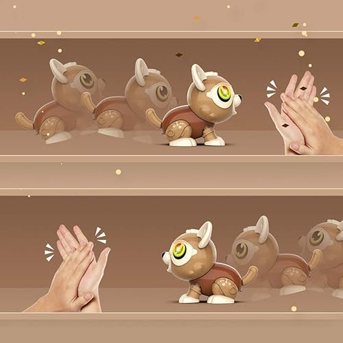 Miniatura 2 de Zerodis Robot electrónico de juguete para perro, robot inteligente con control de voz y sensor de tacto interactivo para niños, niñas, niños (marrón)