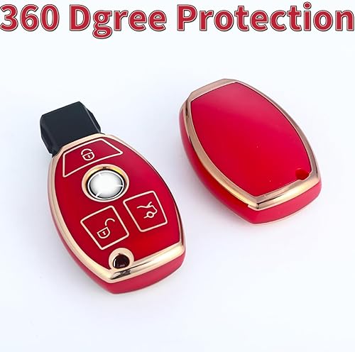 Miniatura 7 de Funda para llavero Mercedes Benz, compatible con Mercedes Benz A B C E G K R S M CLS CLK G Class AMG, Negro -