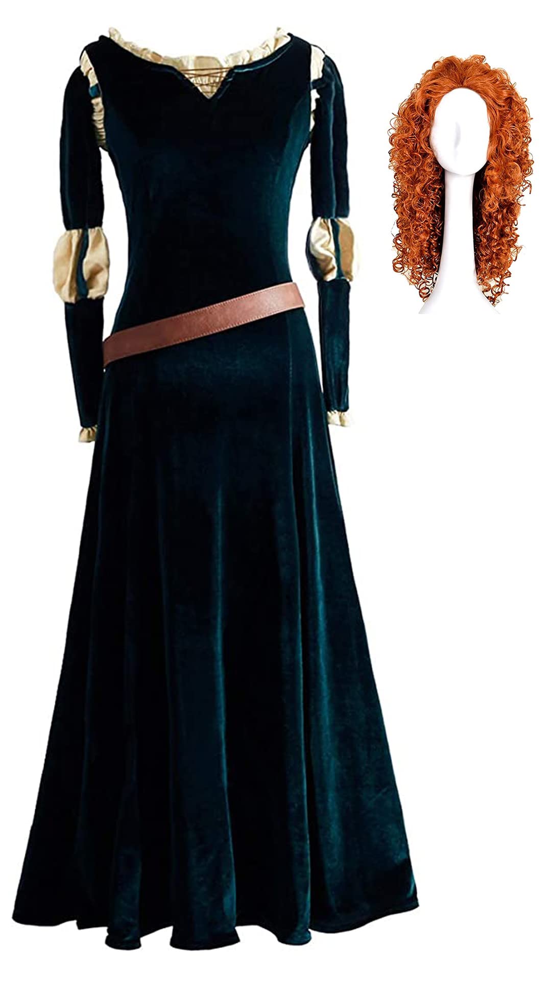 Amazon.com: Xiao Maomi Merida Cosplay Costume Princess Long Dress Wig ...