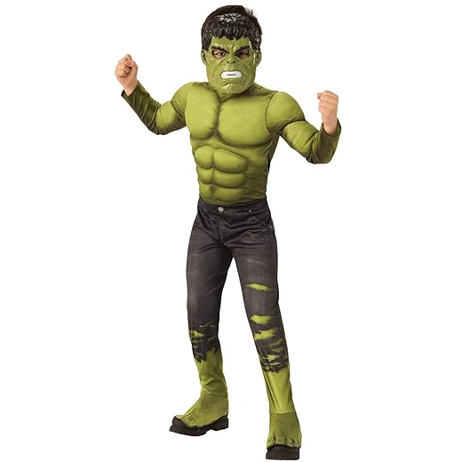 Déguisement officiel de Rubie's Marvel Avengers Endgame Hulk Deluxe pour enfant, déguisement de super-héros pour enfants