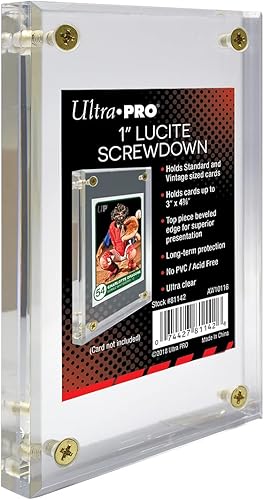 Ultra PRO Exhibición de tarjetas coleccionables Lucite Screwdown de 1" de grosor