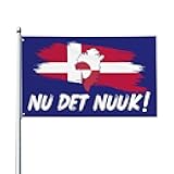 Nu Det Nuuk! Now'S Enough! Greenland Denmark Flag Flag 3x5 Ft For Outside Indoor Yard Room Poster Decor