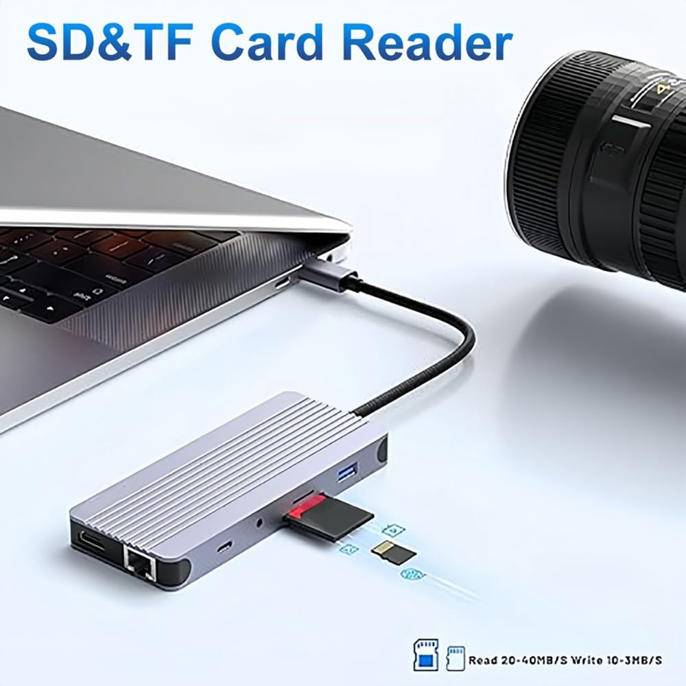 12 w 1 M.2 SSD USB C HUB 12 w 1 SSD USB C HUB stacja dokująca 4K 60Hz/RJ45 1000 Mbps/PD100W/USB3.0 5 Gb/s typ C Hub do laptopa PC