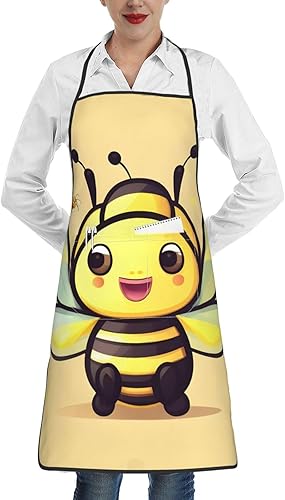 Yellow Bee Men'S And Women'S Chef Apron, 28.3 X 20.4 Inches (Approx. 72 X 52 Cm), &*Adjustable Kitchen Cooking Apron.