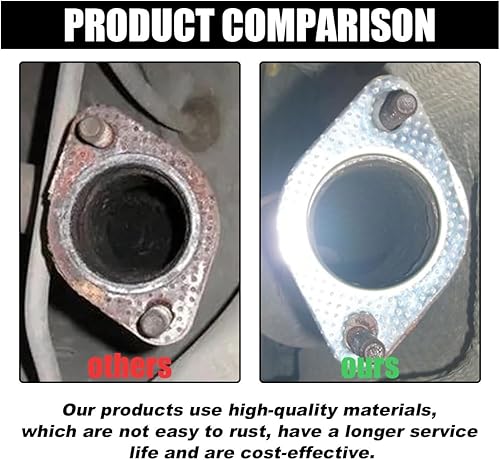 Miniatura 4 de 2 juntas de escape de automóvil, ultra sellado, 2 pernos y 3 pulgadas, junta de escape estándar, junta reforzada de alta temperatura, accesorios