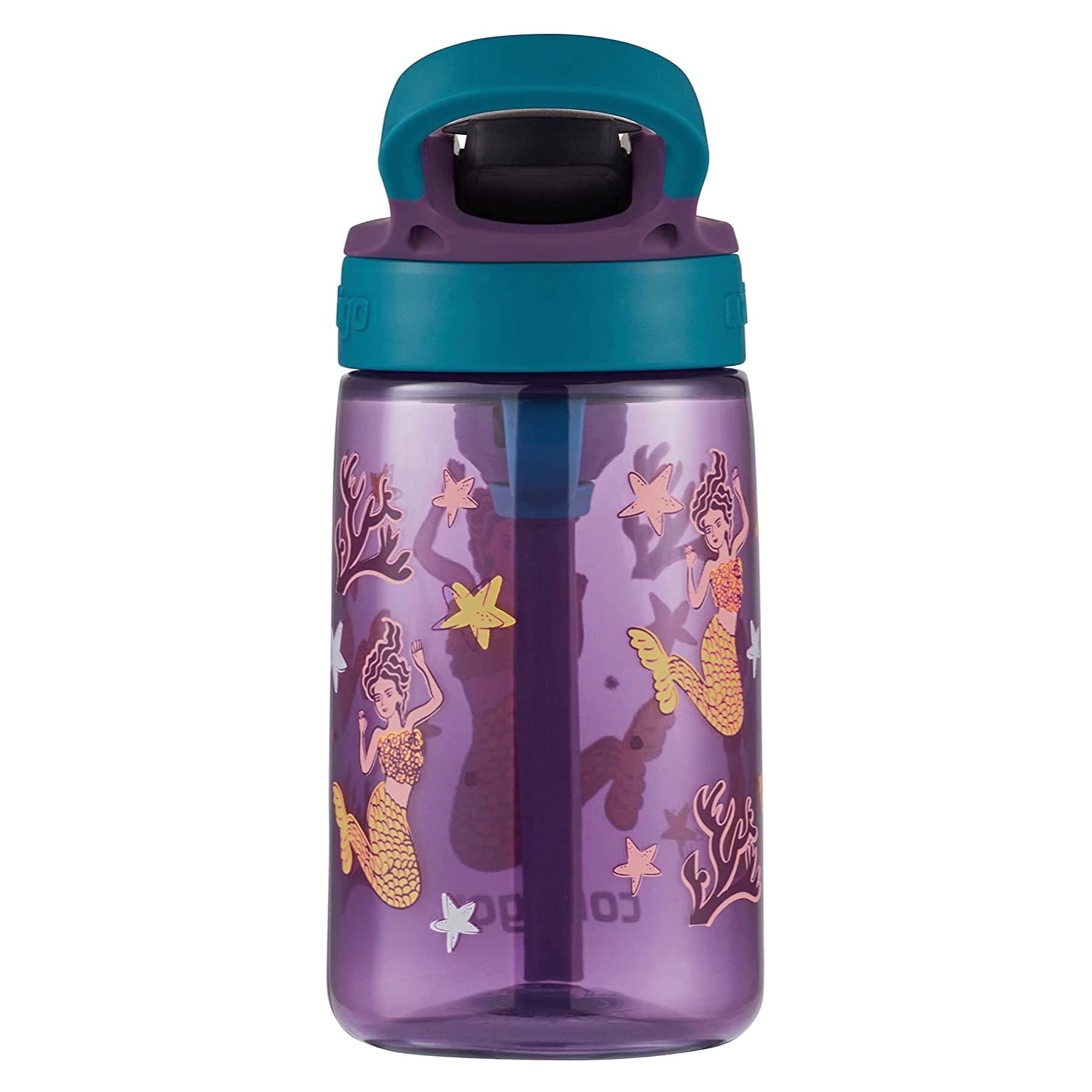 Contigo Kids Water Bottle with Redesigned AUTOSPOUT Straw, 14 oz., Eggplant & Mermaid