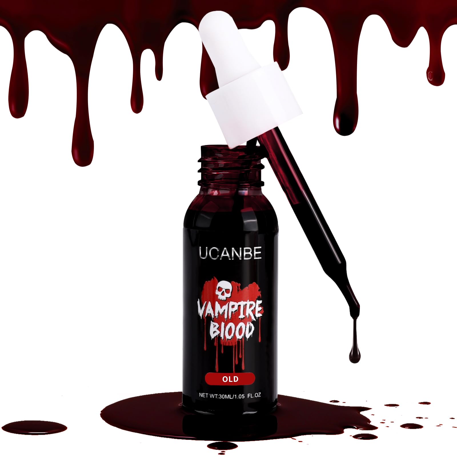 UCANBE Halloween Dripping Fake Blood Realistic Blood Drops Body Paint Washable Fake Blood Makeup Kit For Zombie Vampire Clown Monster Clothes Costume
