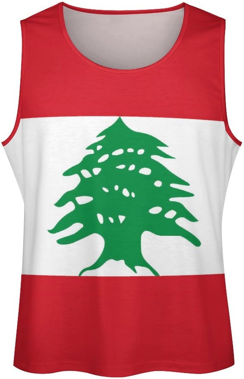 Lebanon Flag Mens Breathable Printed Tank Top 5XL