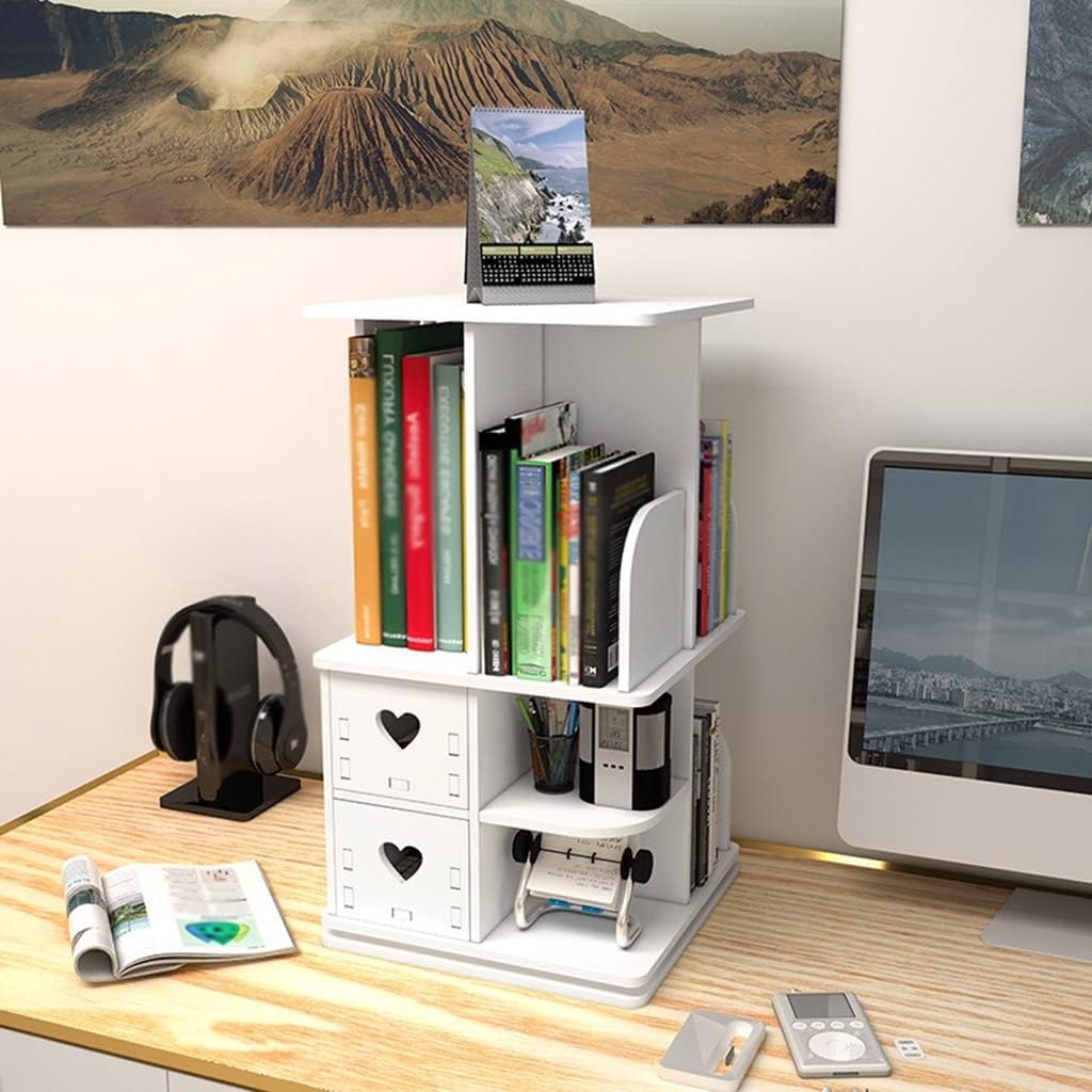 NIZAME Revolving Bookcase Desktop Book Display Rack with