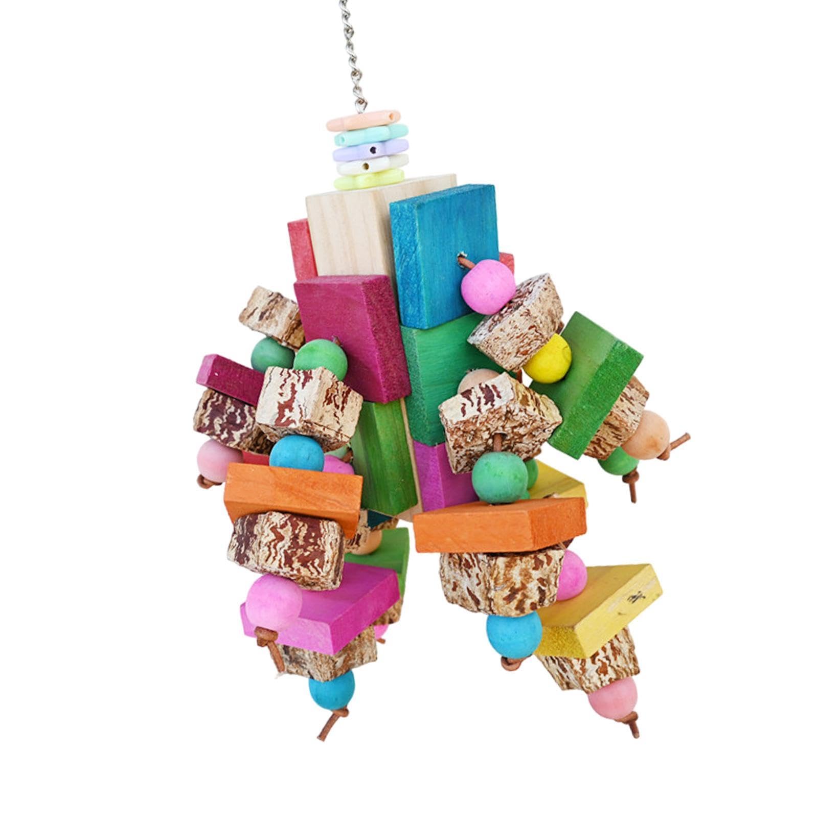 Juguete Colgante para Jaula de Pájaros, Juguete para Masticar para Loros, Juguete Multicolor, Juguete para Loros