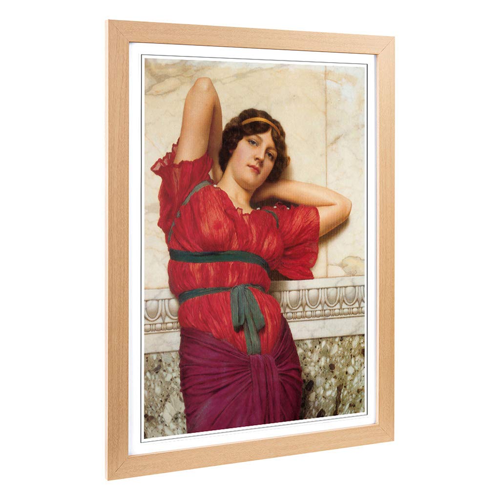 Big Box Art Framed Print of John William Godward Contemplation Design | Wall Art Picture | Home Decor for Kitchen, Living Room, Bedroom, Hallway, Oak, A2 / 24.5x18 Inch / 62x45cm