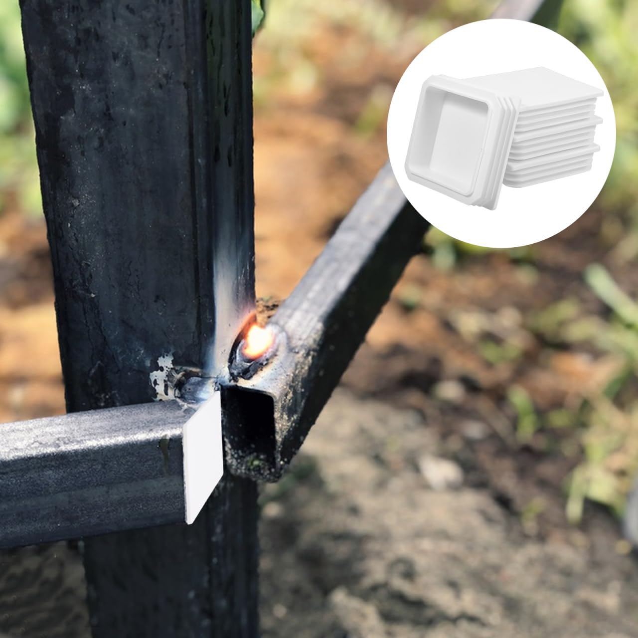 OSALADI Capuchons De Poteaux Carrés 4 Pièces 10X10X1.06 Pouces Couvercles Étanches En Plastique Abs Protection Contre Eau Poussière Pour Clôture Jardin Bricolage