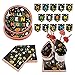 121 piezas Juego de Vajilla de de papel Halloween Suministros de fiesta de Halloween incluye 24 platos de papel, 24 vasos de papel, 24 pajitas de papel, 48 servilletas, pancarta para Halloween