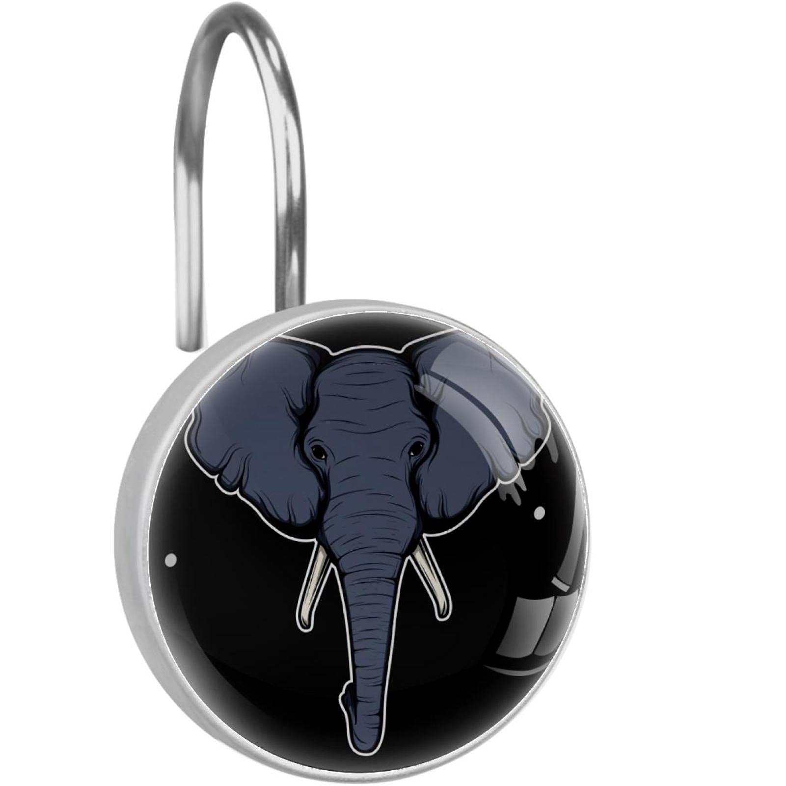 Anneaux de rideau de douche éléphant accessoires tringle salle de bain