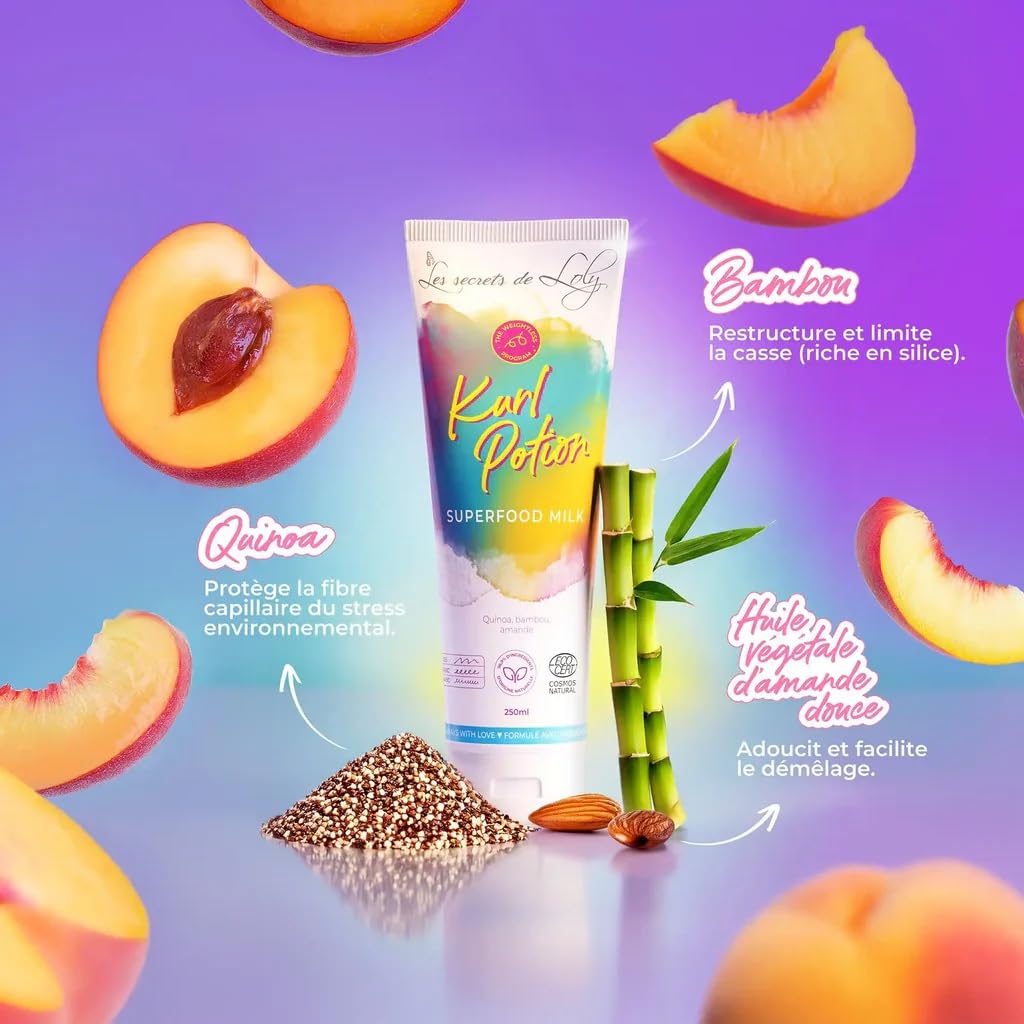 Les Secrets de Loly – Routine Cheveux Ondulés – Coffret 4 Étapes : Shampooing, Après-Shampooing, Leave-in Kurl Potion & Gelée Boost Curl – Définition & Légèreté – Vegan 97% Naturel – 4 x 250 ml
