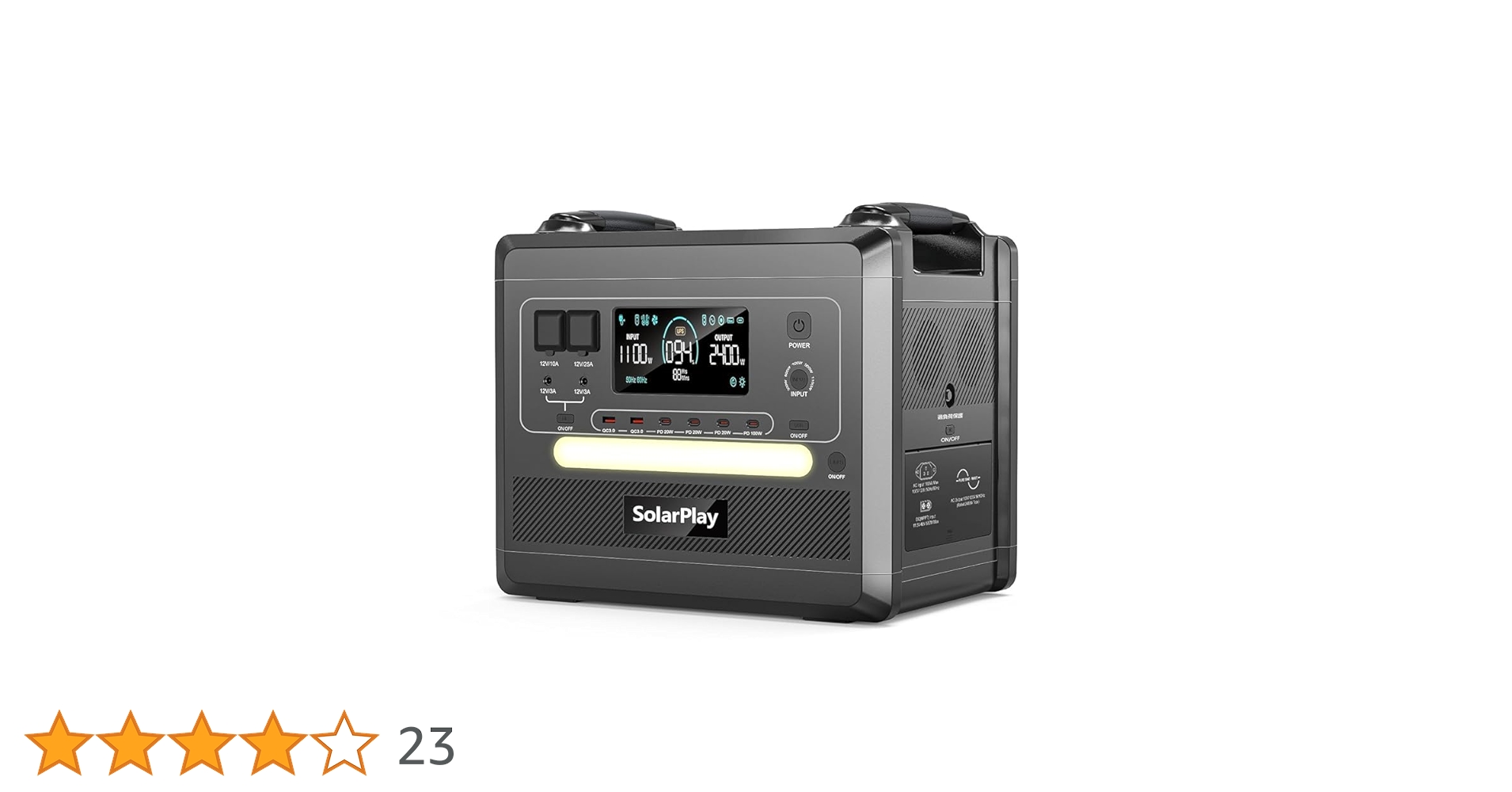 Amazon.co.jp: Solarplay ポータブル電源 2400W 大容量 2160Wh