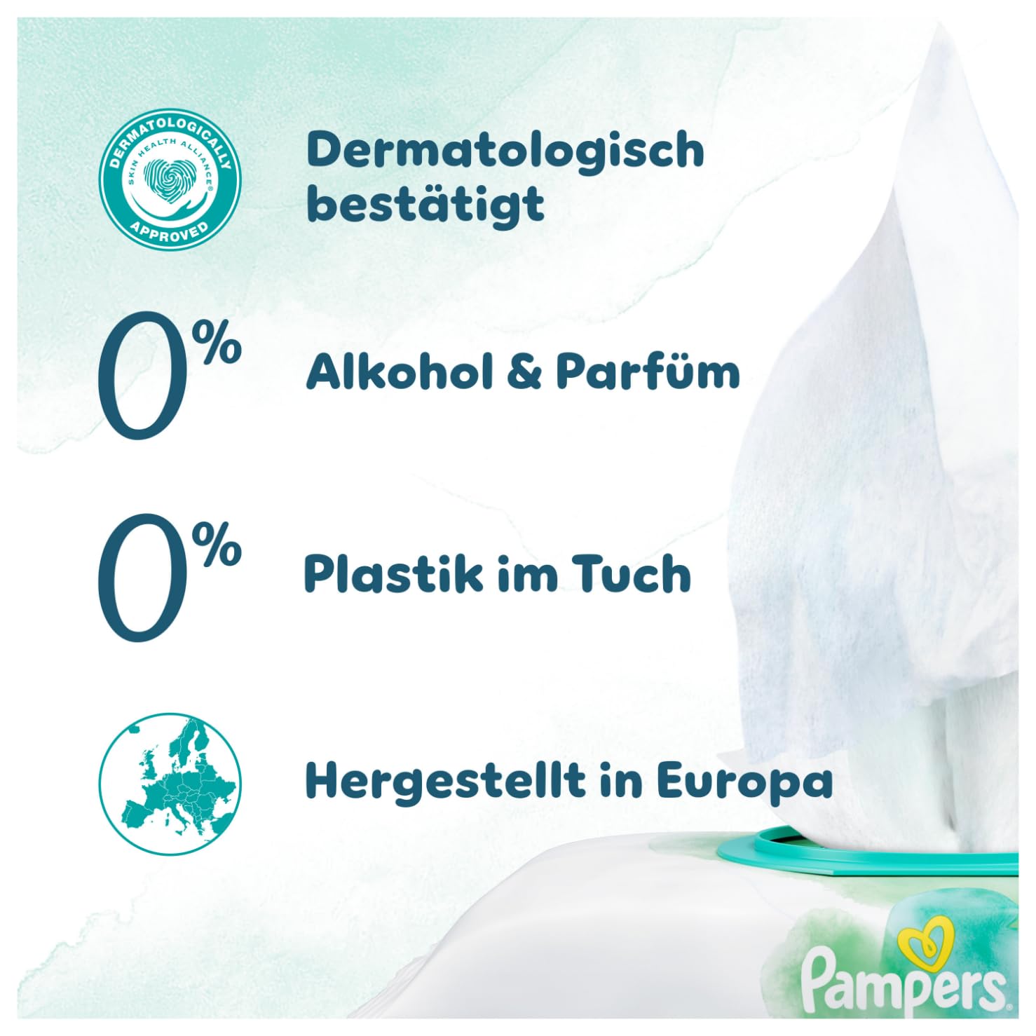 Pampers Harmonie Aqua Feuchttücher 24 Packungen mit jeweils 48 Feuchttüchern, 1152 Feuchttücher, die helfen, den natürlichen pH-Wert der Haut wiederherzustellen, leichte Lotion mit 99 Prozent Wasser - 3