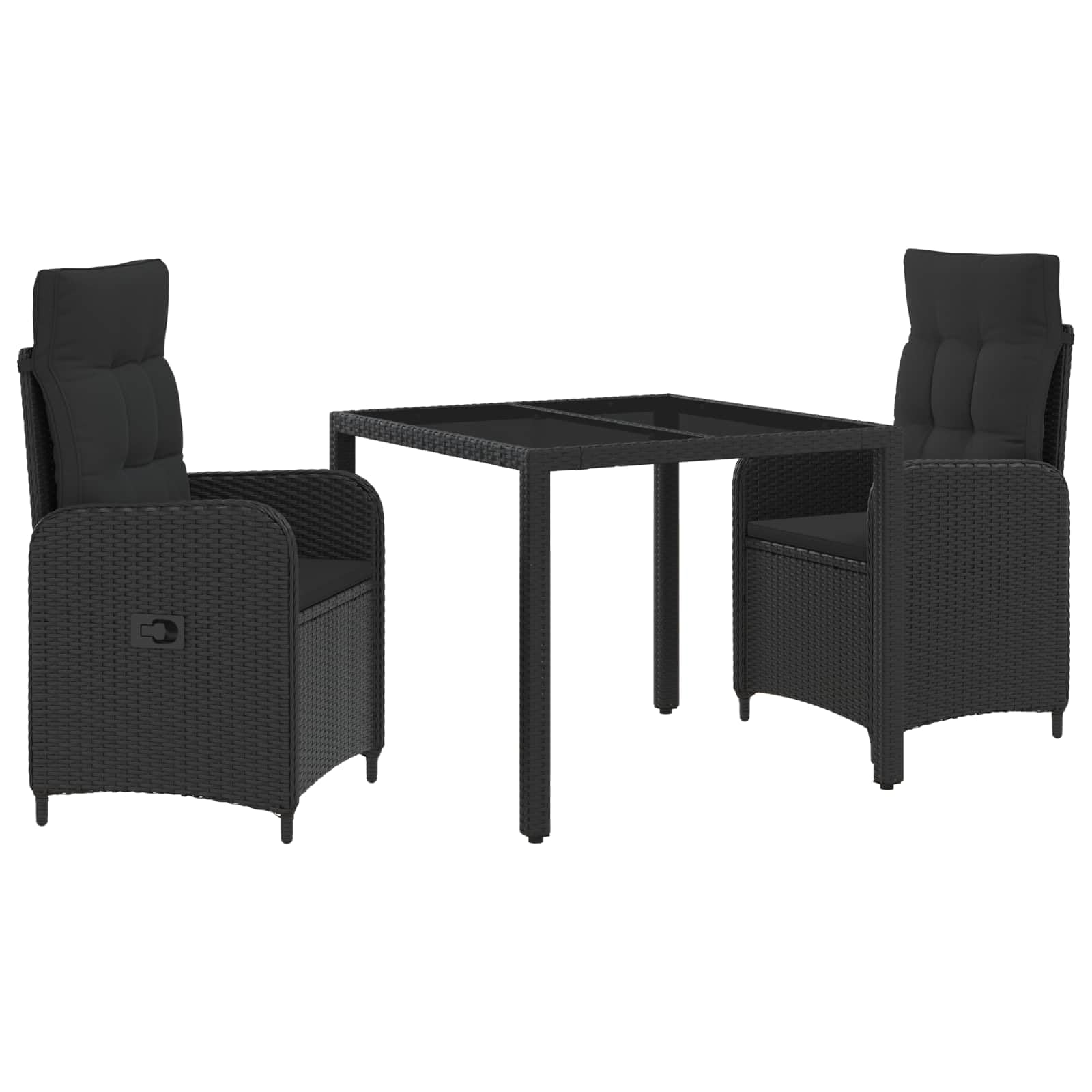 Table de jardin en polyrotin avec 2 chaises pour vos déjeuners en terrasse