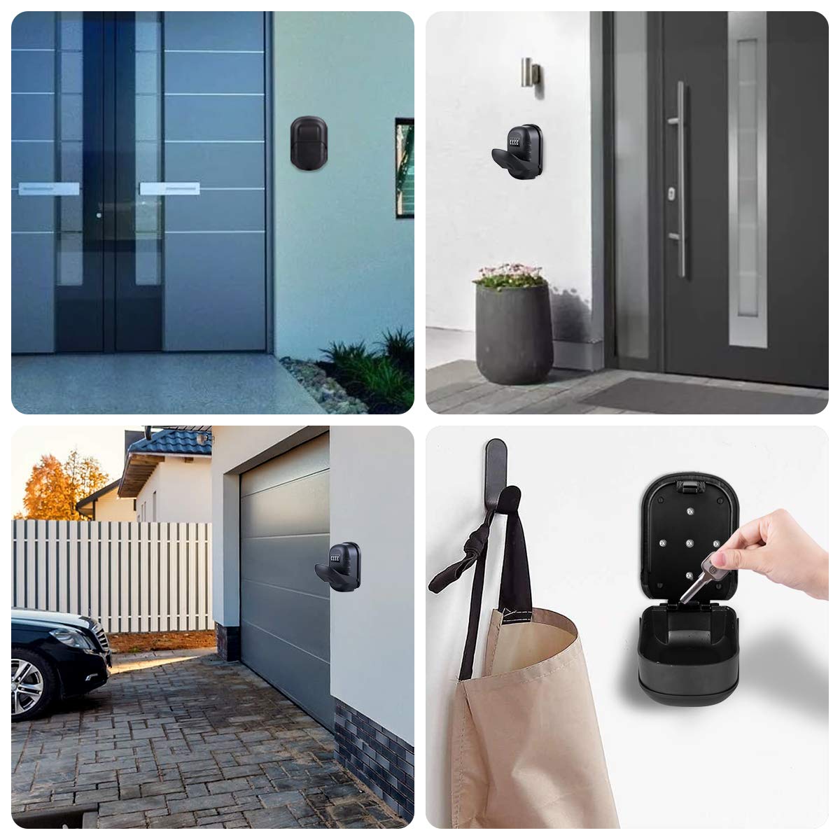 Cassaforte Chiavi BTNEEU Con Combinazione - Scatola Sicurezza Esterna Per Chiavi, 4 Cifre, Nero - Foto 5