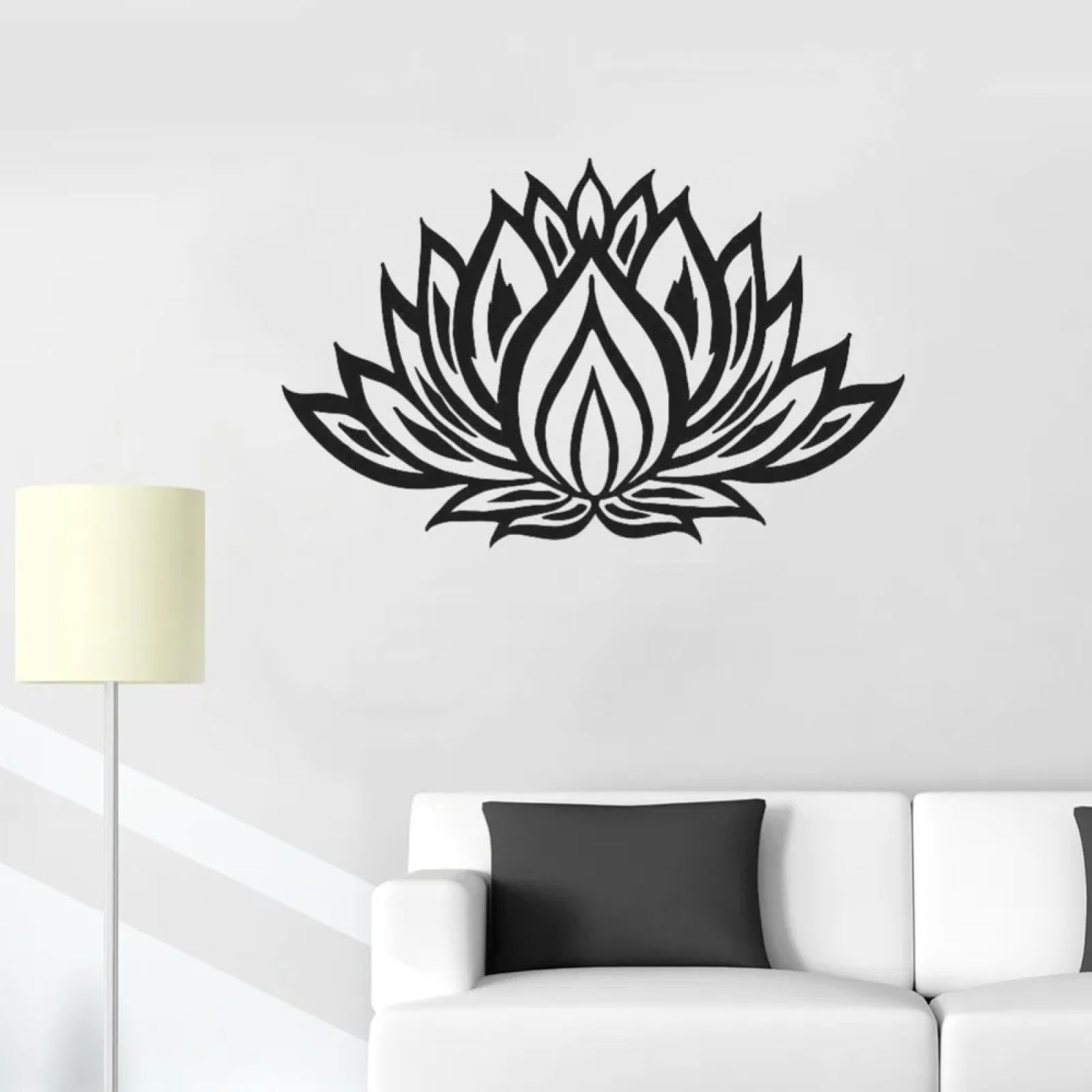 WEIMEIJIE Lotus wall Sticker, Yoga Sticker, Mandala Flower Vinyl, Bedroom Decoration, Living Room, Yoga Studio Sticker.