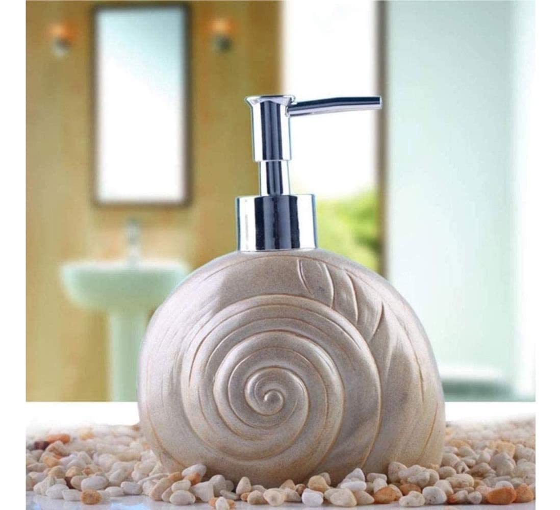 Erogatore Sapone Liquido Dispenser Di Sapone Ricaricabile Salvaspazio Da Appoggio Per Lavabo Decorativo A Forma Di Conchiglia Dispenser Sapone Bagno