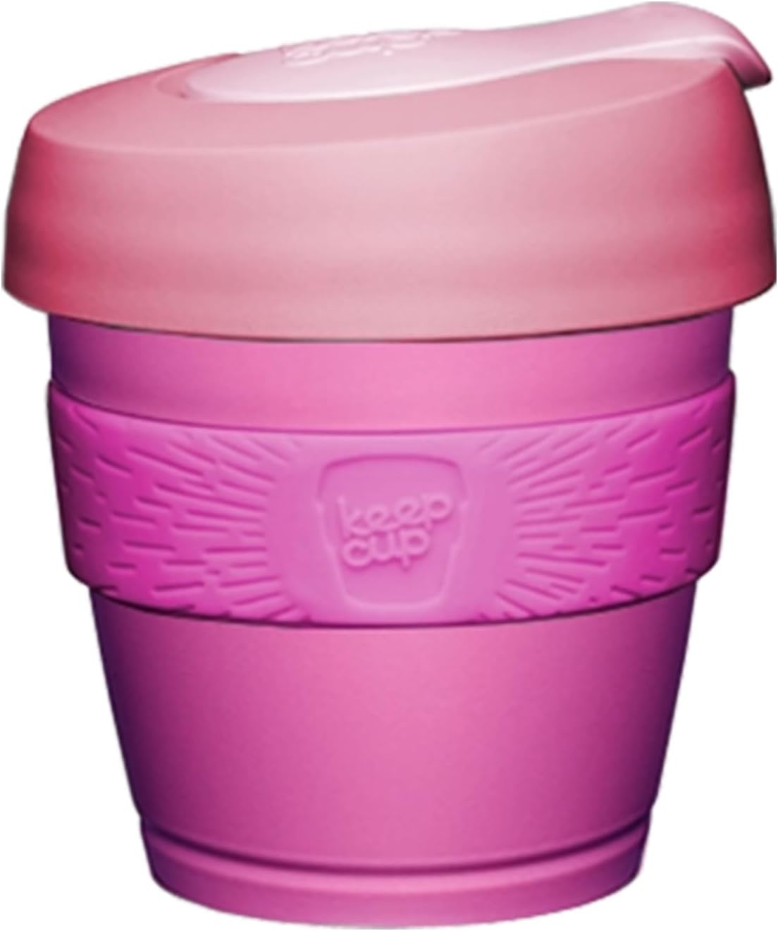 KeepCup Original Babyccino, Lightweight Reusable Coffee Cup with Splashproof Sipper Lid - Extra Small 4oz/118ml - Bubblegum