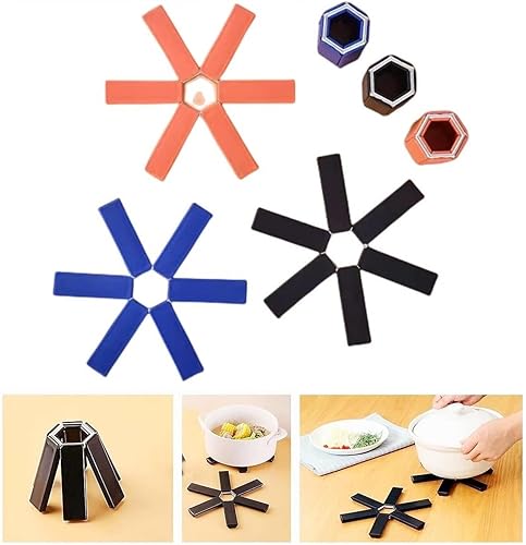 Miniatura 8 de Almohadilla aislante plegable creativa 2023, alfombrilla de silicona resistente al calor, almohadillas calientes antideslizantes para encimeras,