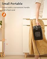Vista 7 de Calentadores de espacio portátiles para uso en interiores, calentador eléctrico para dormitorio y oficina, calentador de espacio de cerámica