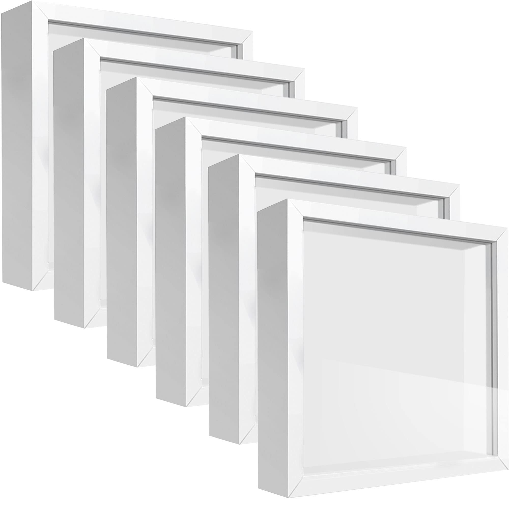 Photo 1 of 5x5 White Small Shadow Box Frame Display Case , Display Case Box for Memorabilia, Medal, Wedding Memories, Crafts, Tickets and Photos (6packs-White, 5x5) 6packs-white 5x5